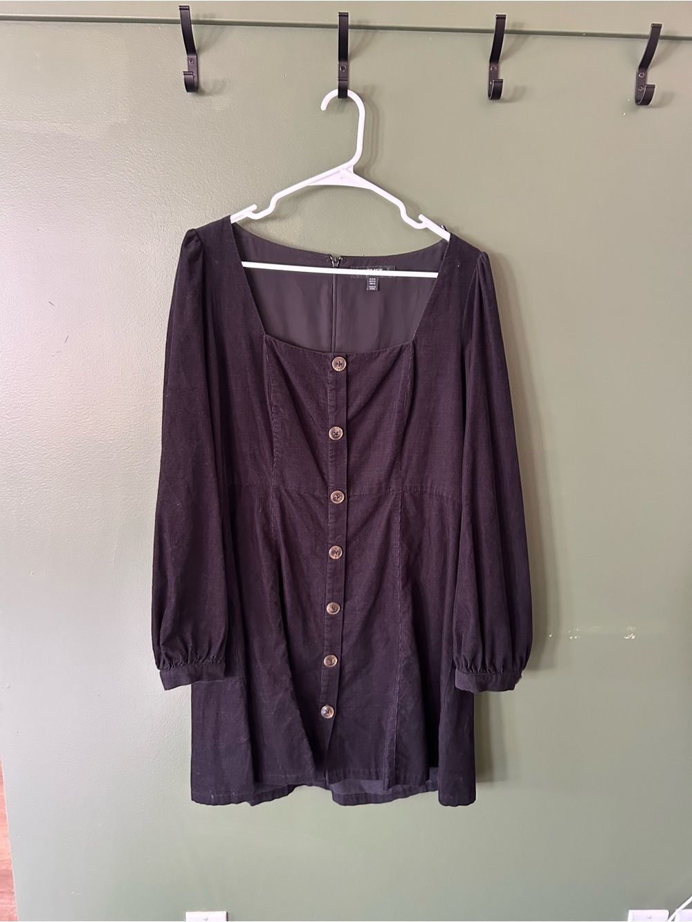 Ever New Black Button-Front Square-Neck Mini Dress - Picture 2 of 2